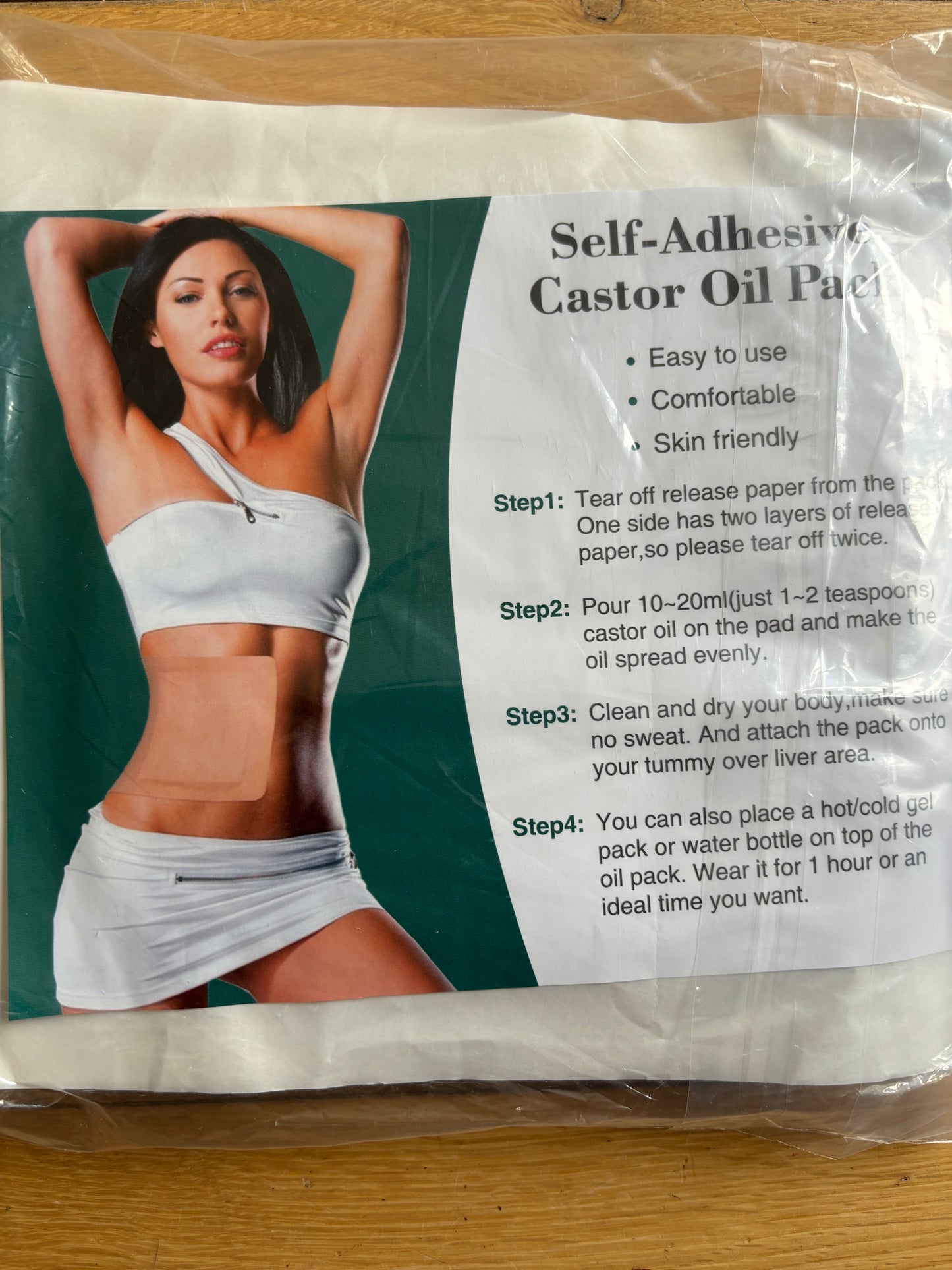 Castor Oil Pack – 10 Disposable Self-Adhesive Compression Wraps for Mess-Free Natural Detox & Relief