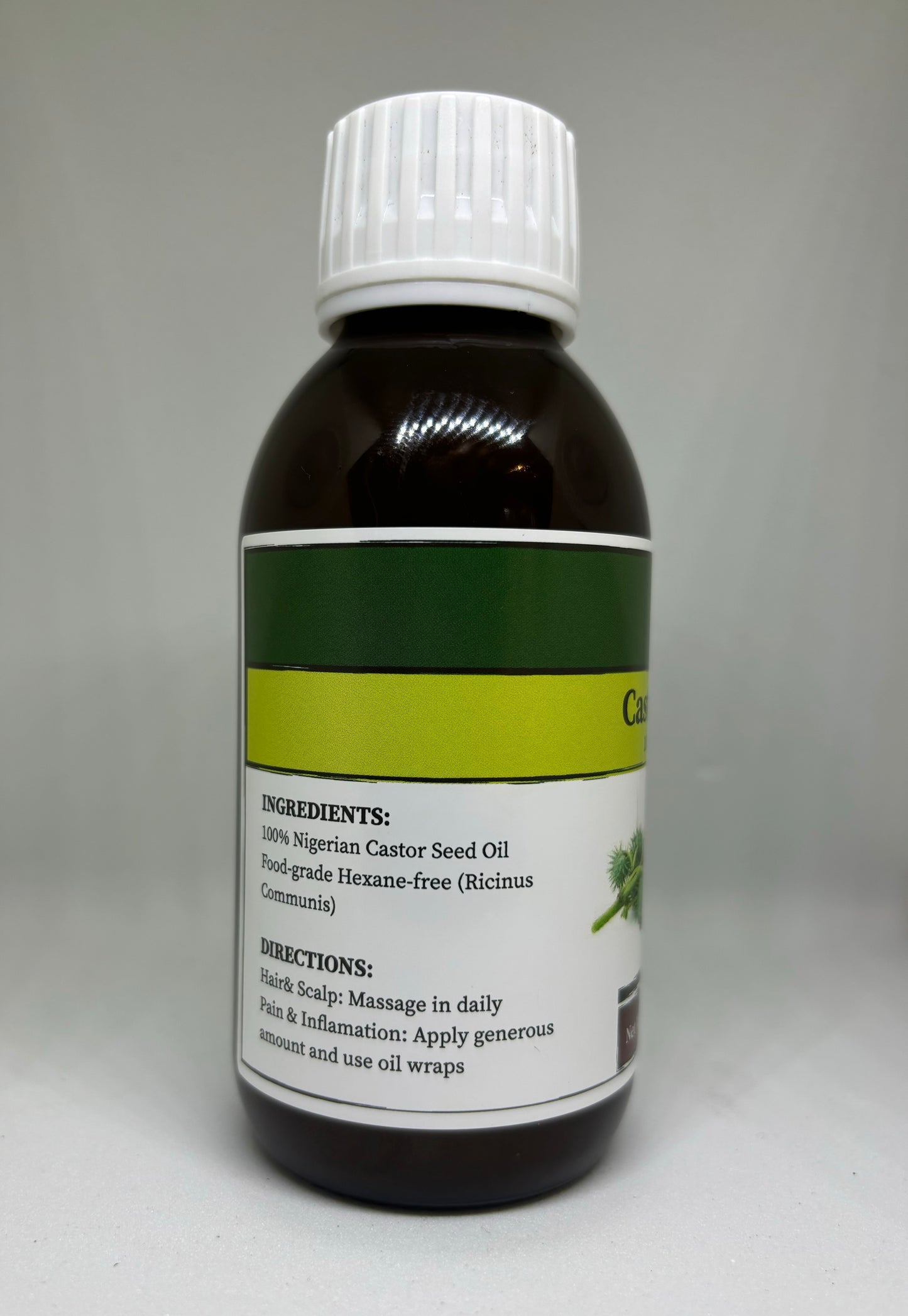 Castor seed oil 100% Extra virgin cold pressed Organic